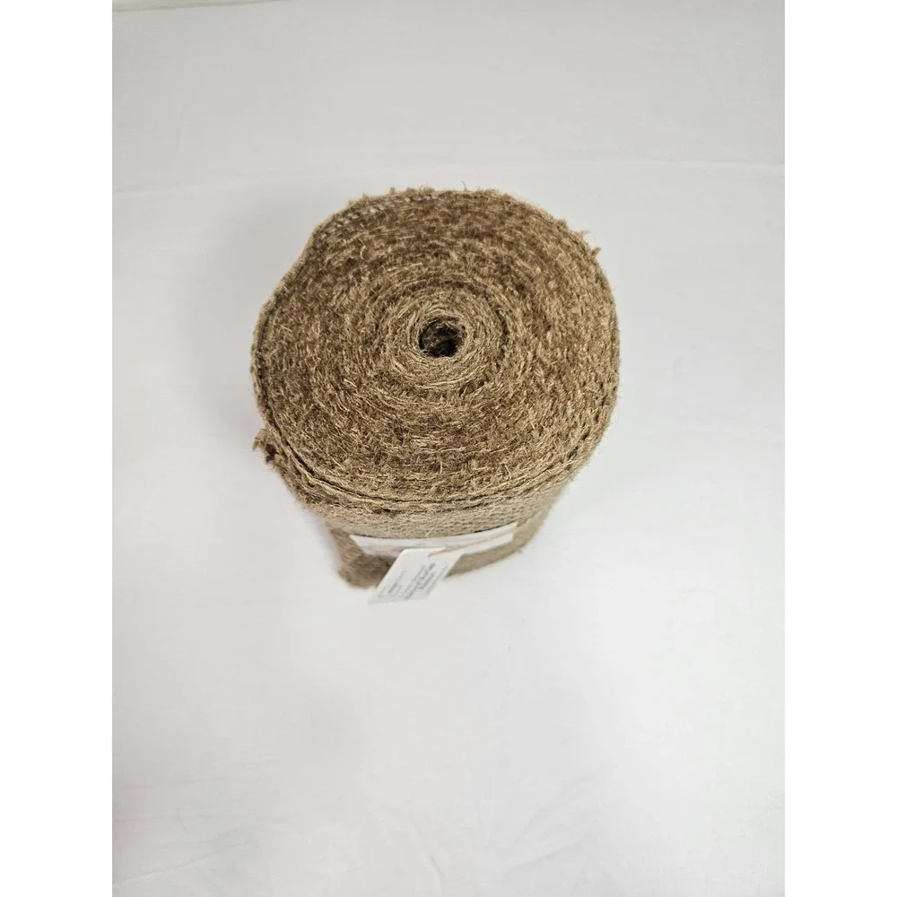 Natural Burlap 5.5 In x 30 Feet Unwired Ribbon - Perfect For Tree Protection